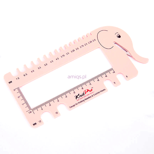 Miarki grubości drutów i wielkości próbki z nożykiem KnitPro